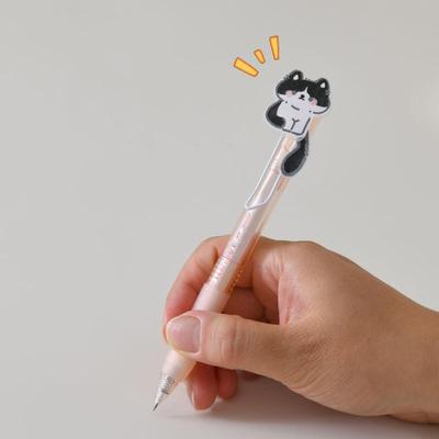 1/4 Stück Niedliche Katze mit wedelndem Schwanz Gelstift Cartoon Automatischer Stift Schwarz Kawaii Neutraler Stift Studien-Schreibwaren Schulbedarf Geschenke