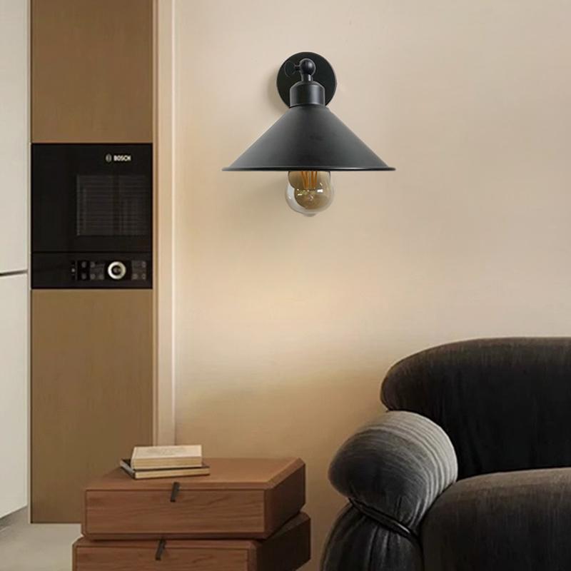 1Pc Black Industrial Swing Arm Wall Lamp, E27 Bulb Base, Living Room, Bedroom, Study, Bedside Lighting Fixture (without Bulb)