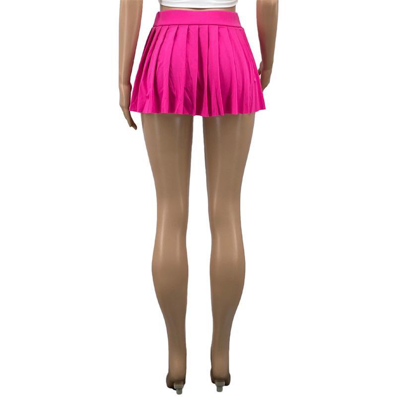 15 Colors High Wiast Mini Pleated Skirts Club Outfits for Women Fashion Summer Accessories A-line Stretchy Skirt