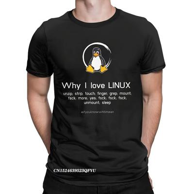 Men'S Linux Tux Penguin T-shirt | Premium Black Tee with Linux Logo and Command Line Code Design, Funny Tech Geek Shirt for Programmers,