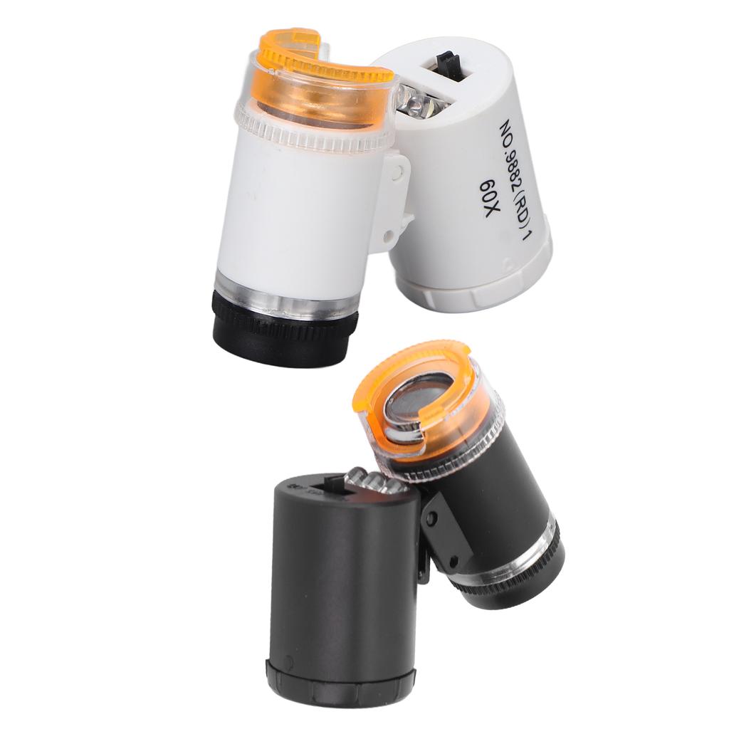 60X miniaturní zvětšovací lupa Přenosná pokladní lupa Detektor LED Light Pocket Microsc