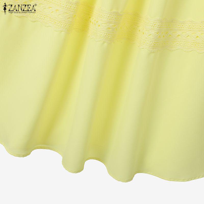 ZANZEA Conjunto de duas peças de blusa de manga curta e saia longa para mulheres