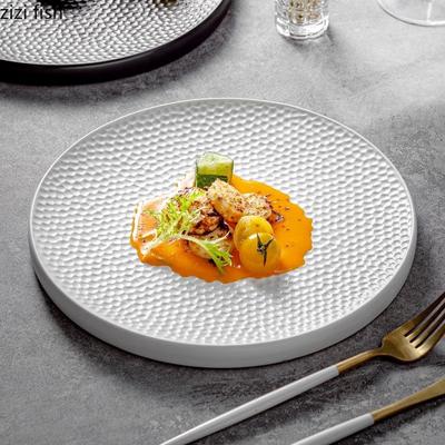 Ceramiczny Talerz Obiadowy Restauracja Kreatywny Okrągły Płaski Talerz Talerz na Stek Talerzyki Deserowe Talerzyki Przekąskowe Domowe Jednokolorowe Naczynia