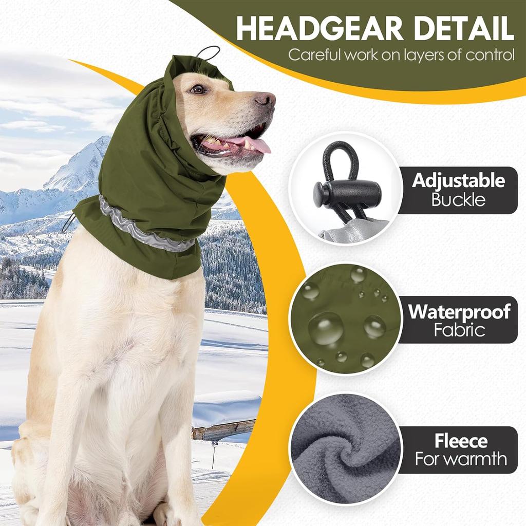 Adjustable Dog Head Cover Dog Neck Warmer Rainproof Dog No Shake Head Wrap Fireworks Pet Grooming Headband Pet Neck Gaiter