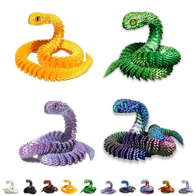 3D Printed Flexible Viper Snake Model – Art Decor, Multiple Colors & Sizes (30cm/40cm/60cm) Perfect for Home and Office Décor.