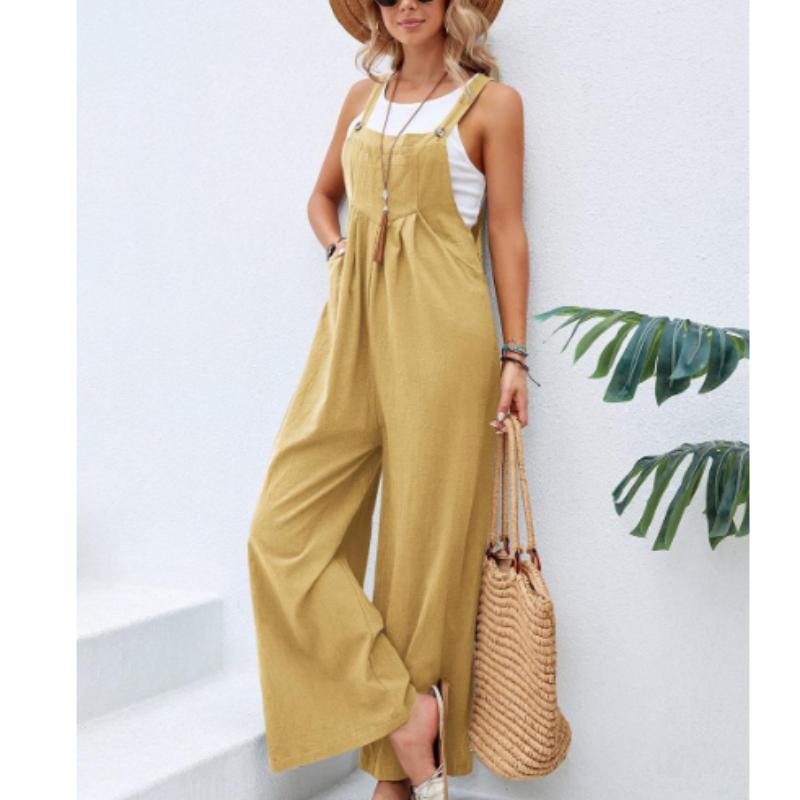 Women's Summer Wide Leg Jumpsuit   Solid Color Elegant Casual Loose Vacation Outfits Overall