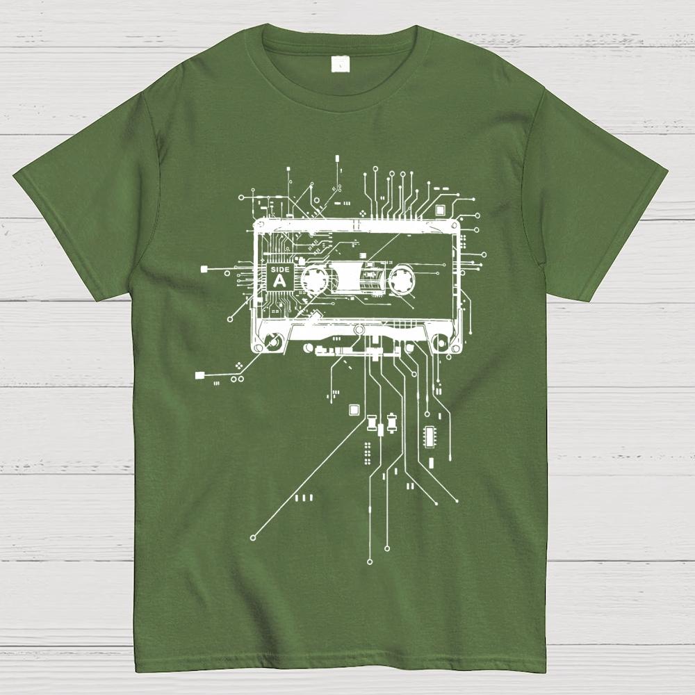 Cyber tape Cotton Summer Casual Cool Loose T-Shirt