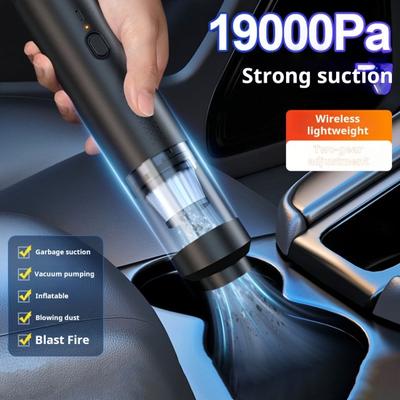 Cordless Car Vacuum Cleaner 19kPa Strong Suction Low Noise Rechargeable Portable Wireless Car Vacuum Dust Remover