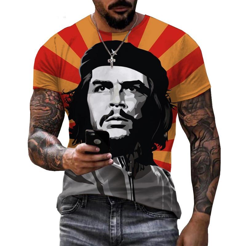 Ανδρικό T-Shirt με Γραφικό Che Guevara 3D Ρούχα Μόδα Harajuku T-Shirts Αναψυχής Λαιμόκοψη O Κοντομάνικο Πουλόβερ Καλοκαιρινά Φαρδιά Μπλουζάκια