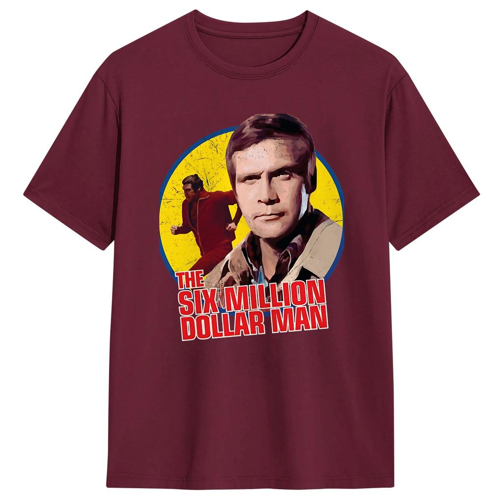 Nyhet Sex Miljoner Dollar Unisex TV T-shirts för Unisex Rund Hals Bomulls-T-shirts Kortärmad T-shirt Större Storlekar Kläder