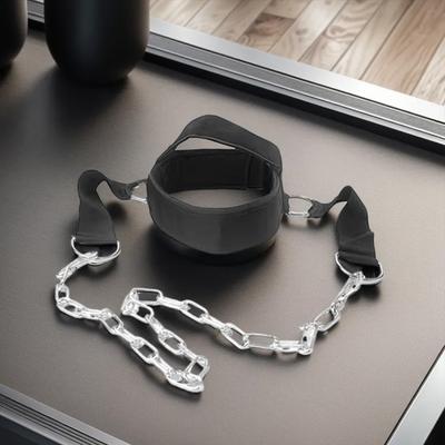 Posilovna Fitness Nosná čepice Nastavitelný krční postroj s ocelovým řetězem Krční trenažér Trénink síly krčních svalů