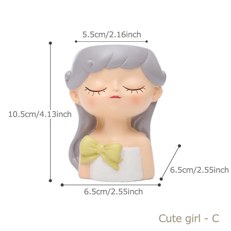 Cute Girl Flower Pot for Succulents, Decorative Planters Girls Portrait Garden Pots for Home Decor Desktop Ornamentpotsforplants