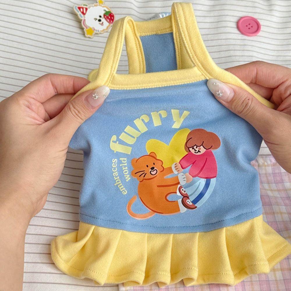 Thin Strap Dogs Vest Printed Design Small Dog Cat Dress T-Shirt Puppy Camisole Spring and Summer