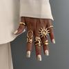 DIEZI Hip Hop Metal Starfish Finger Rings For Women Girls Men Punk Gold Silver Color Sun Flower Knuckle Joint Ring Jewelry