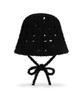 Bajal Va Curved Oval Metallic Knit Punching Bucket Hat Black