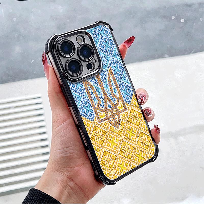 Ukraine Aesthetic Plating Phone Case For Xiaomi Poco X5 X6 X7 X8 Pro Max F8 Ultra F7 M8 M7 M5S Redmi 15C 15 14C 13C 13 X3 12C F6