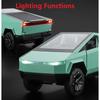 1/32 Tesla Pickup Trailer RV-Modellbausatz, Geländewagenlegierung, Automodell aus Druckgussmetallspielzeug, LKW-Modellsimulation mit Sound und Licht, mit RV