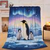 Cute Penguin Flannel Fleece Blanket Soft Cozy Cartoon Penguins Throw Blanket for Bed Sofa Couch Chair Outdoor Travel Camping