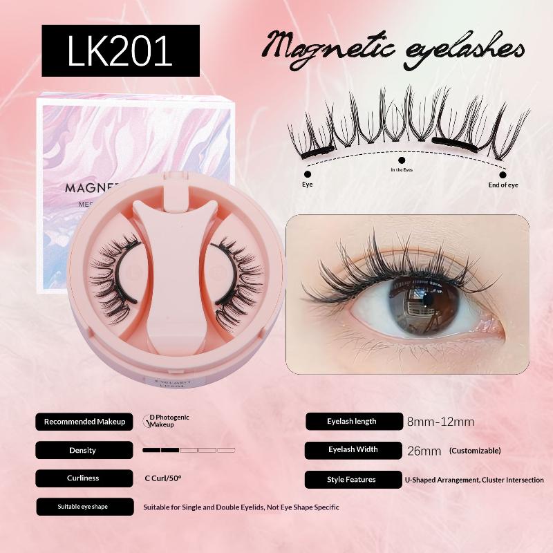 Reusable Magnetic Eyelashes No Glue Needed 3D Natural Look Curly Magnetic False Eyelashes Easy Apply Lashes Kit For Eye Makeup