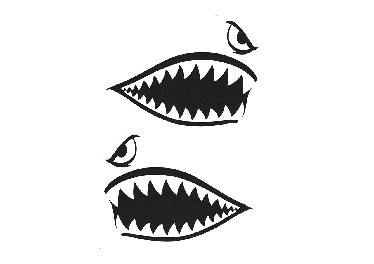 

Cutting Sticker Shark Mouse Left & Right Set Matte Black 4.7 inches (12 cm) чёрный