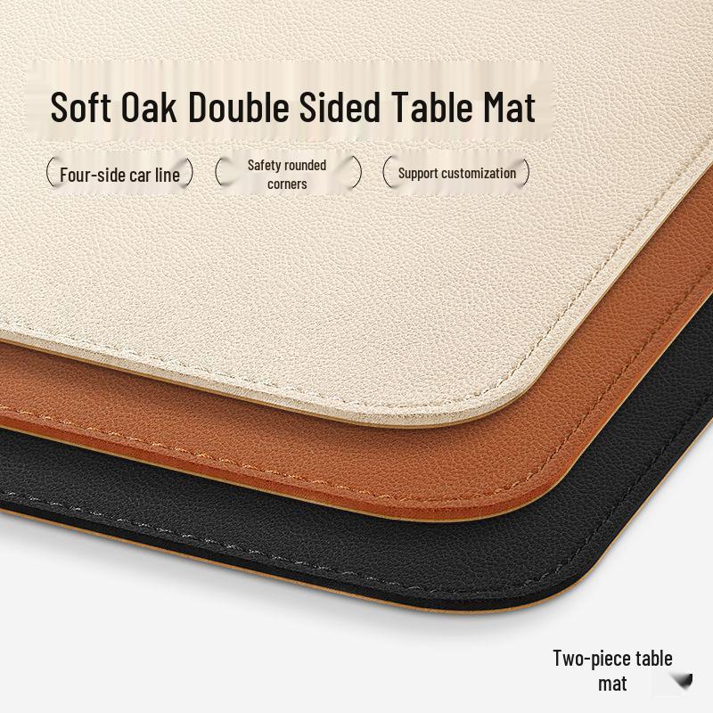 Custom Oversized PU Leather Cork Mouse Pad - Waterproof, Anti-fouling Desk and Writing Pad with Logo Printing Option