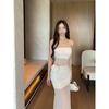 White Mesh Tube Top Dress Women's Summer Seaside Vacation Beach Skirt Temperament Hip-wrapped Long Skirt