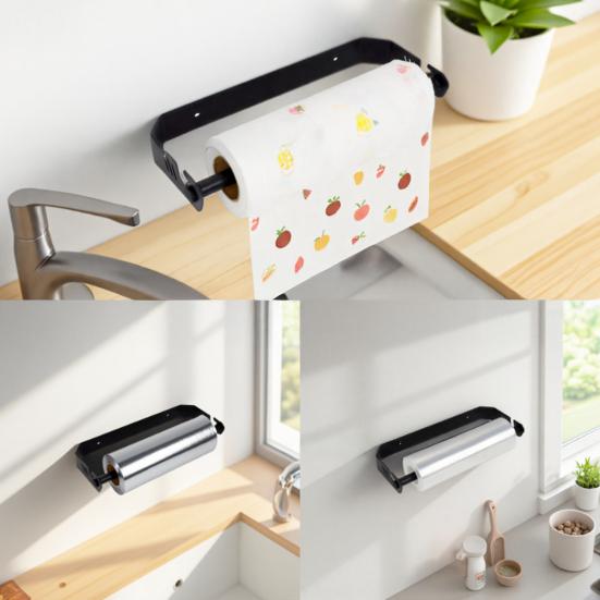 Paper Towel Holder Universal Easy to Install Self Adhesive Wall