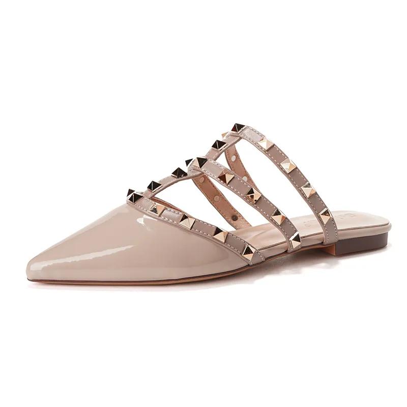 Summe Women Shoes Rivet Slipper Pointed Toe Casual Sandals Girl Street Beautiful Slides