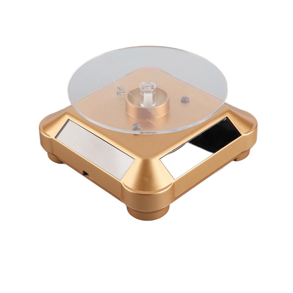 Solar Powered LED Electric Rotating Turntable Display Stand for Jewelry Phone