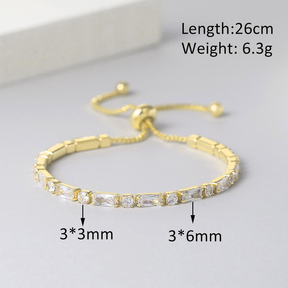 Adjustable Various Size Tennis Bracelet For Women Geometric Clear Zircon Wedding Party Jewellry Items DZH007