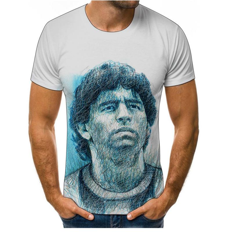 Round Neck 3D Character Pattern Print T-shirts Casual Short Sleeved Men's T-shirts - Soft Medium Stretch Polyester Fabric Summer Relaxed Fit Clothing