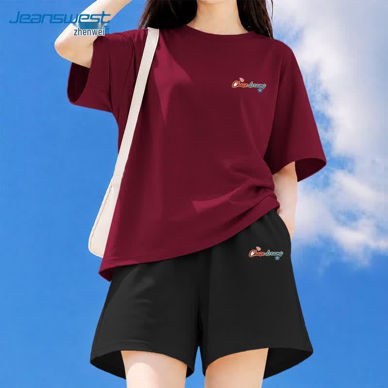Jeanswest Women's Pure Cotton T-Shirt & Cropped Pants Set