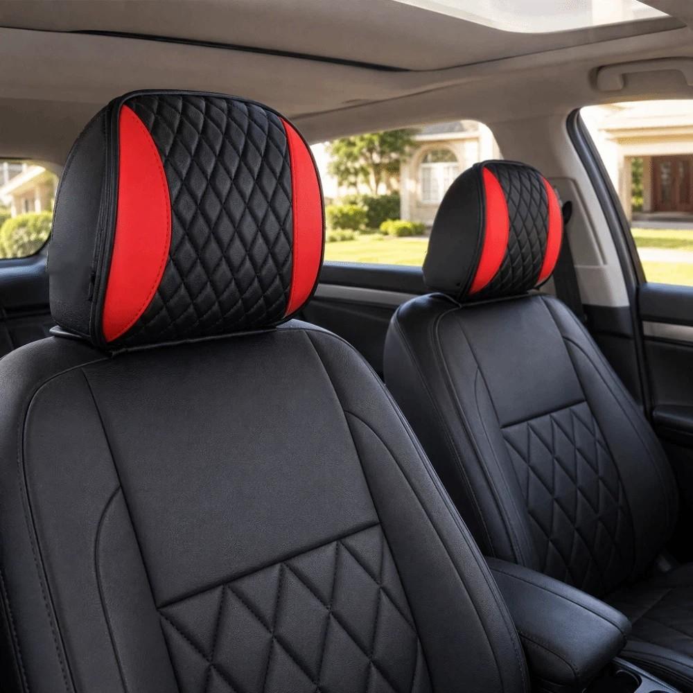 Design Car Headrest Covers PU Leather Auto Neck Support Head Rest Cushion Cover Car Interior Decor