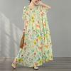 Short Sleeve Plus Size Cotton Vintage Floral New In Dresses for Women Casual Loose Long Summer Dress