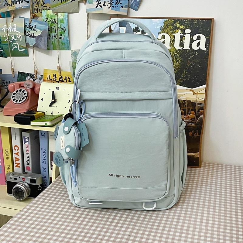 Schoolbag simple and versatile schoolbag female college style Japanese ins high value fresh and sweet cute backpack casual backpack