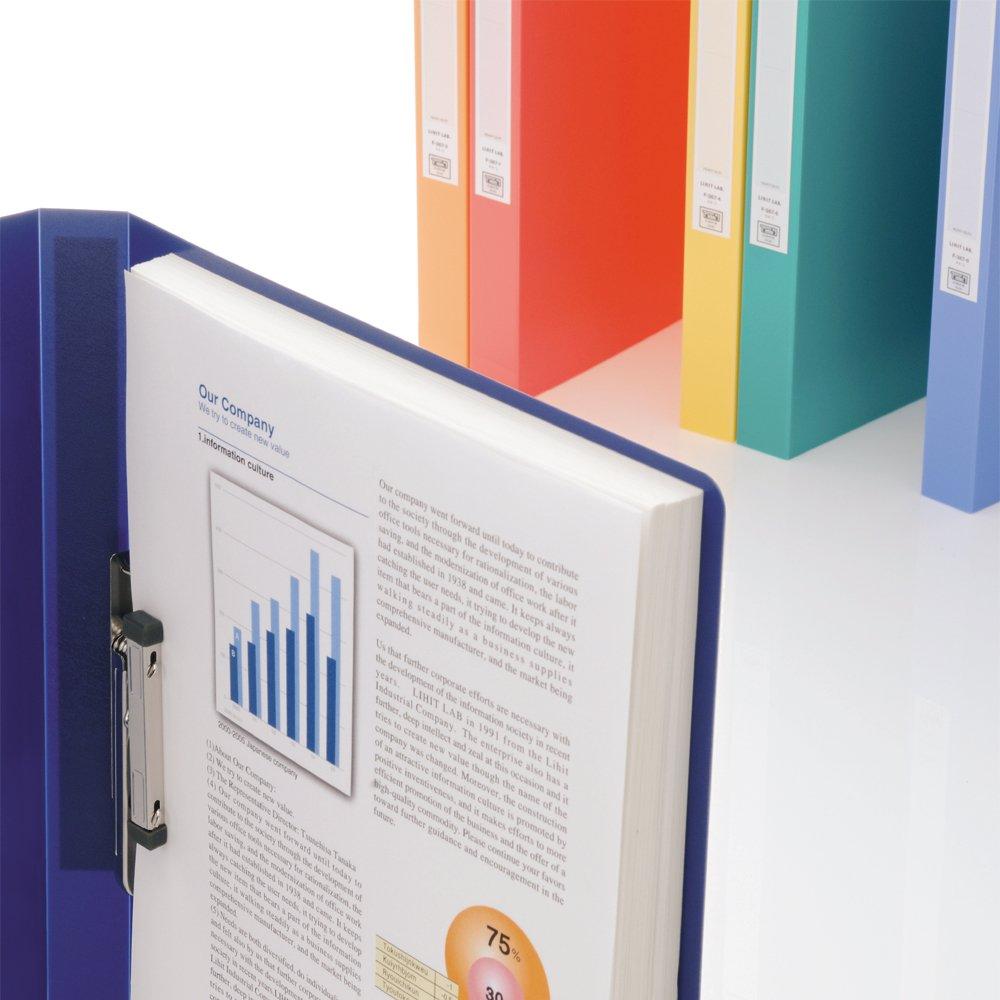 LIHIT LAB Punchless File, B5 size, Indigo, Pack of 10, F342-9_10