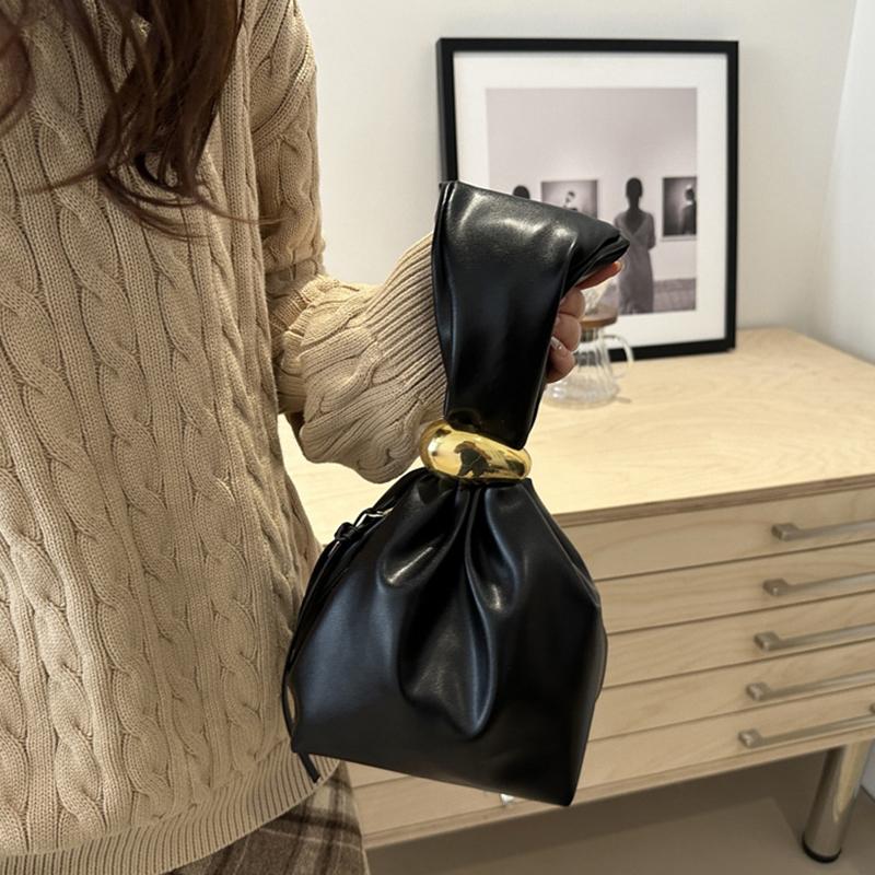 Mini Torba Podpachowa z Plisami ze Skóry PU dla Kobiet Designerska Damska Retro Torba na Ramię Torebki i Portmonetki