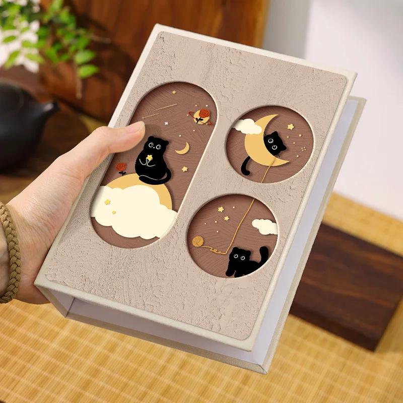 100 Seiten 6-Zoll Kinderalbum Niedliche Katze Gedenkalbum Kartenbuch Fotoaufbewahrung Baby-Wachstumsaufzeichnung Kreatives Geschenk für Kinder