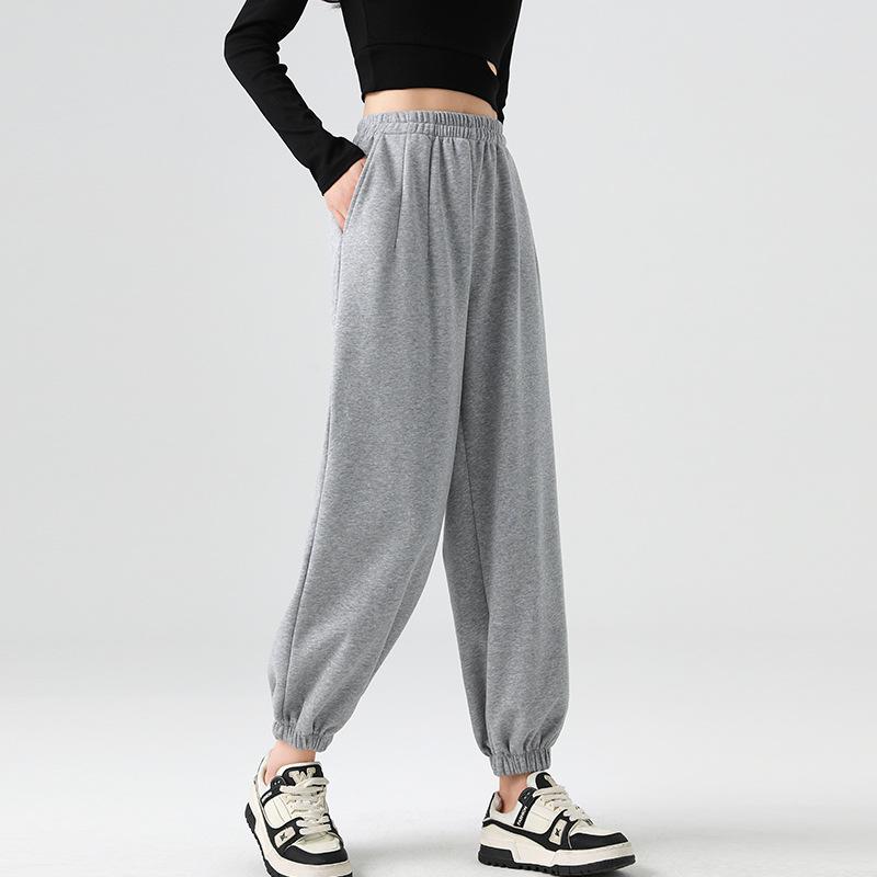 Men's and women's embroidered smiley sweatpants women's spring and autumn new loose leggings Harlan pants slimming casual sweatpants