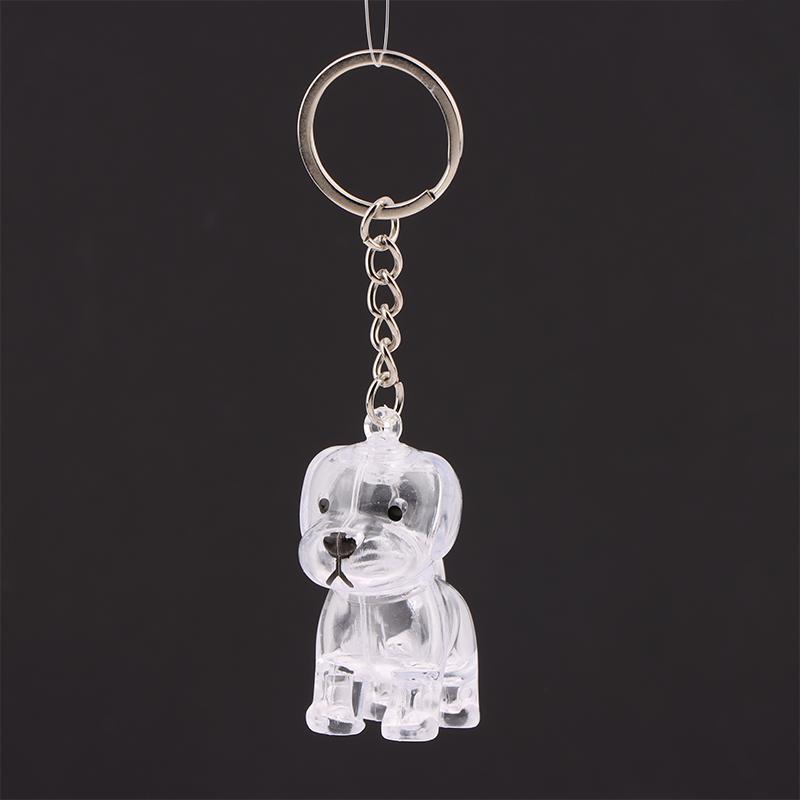 Cute Transparent Dog Hair Storage Cute Pendant Keychain Bag Pendant Couple Car Key Chains Jewelry Souvenir Collection Gift