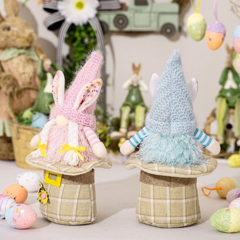 Easter Decorations Handmade Spring Easter Gnome Plush Doll Top Hat Bottom Easter Gift for Women Men Spring Ornaments