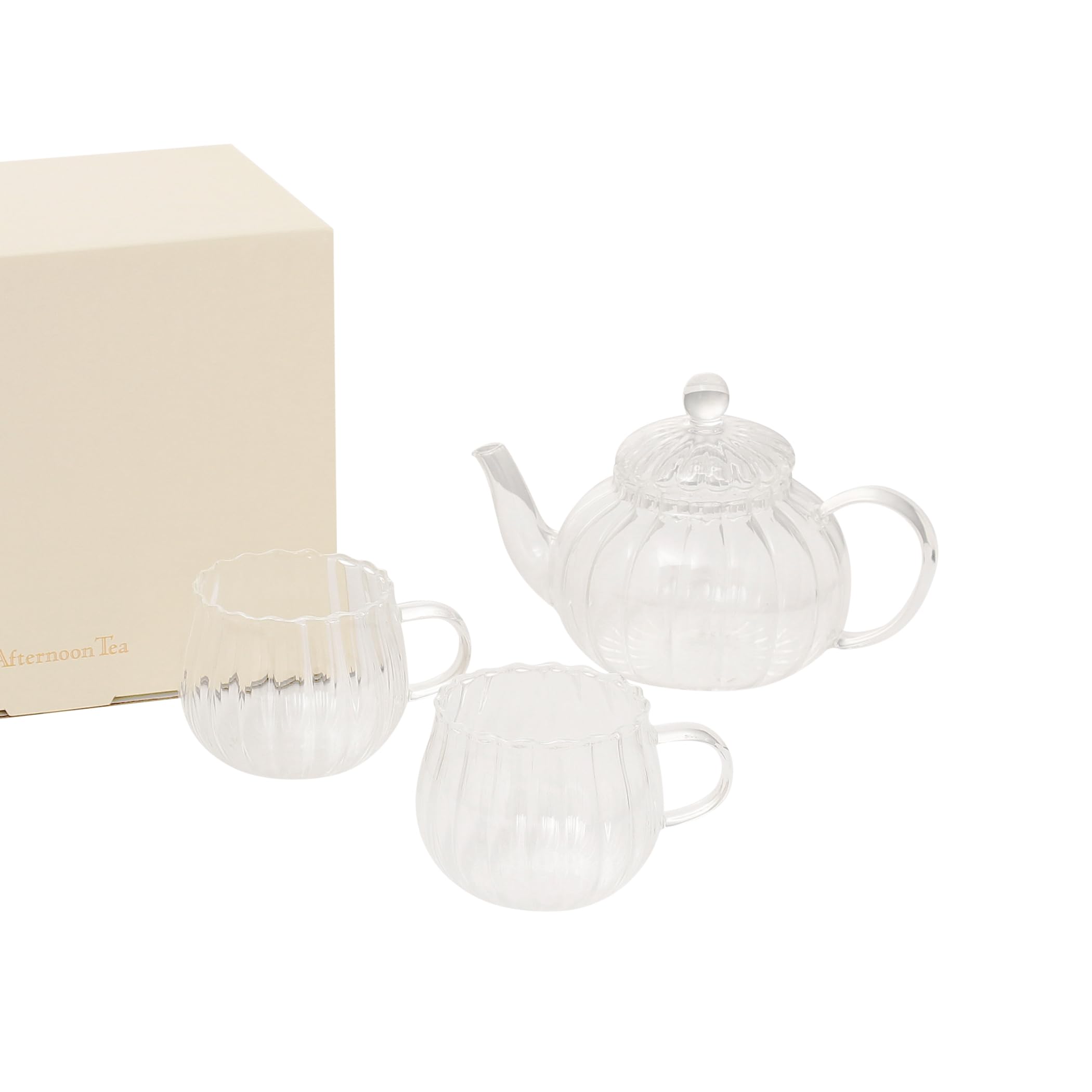 

Afternoon Tea Living HY91 Heat-Resistant Teapot & Mug Set, Clear