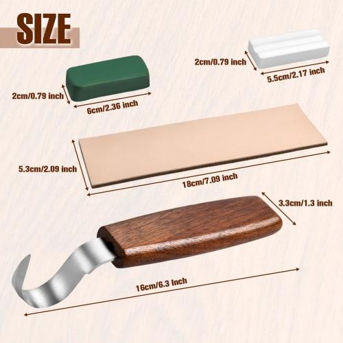 SPEEDWOX Hook Knife, Spoon Carving Tool, Curved Right-Handed Hook, Woodworking Set, Wood Carving Kit with Curved Wood Handle and Stainless Steel, for
