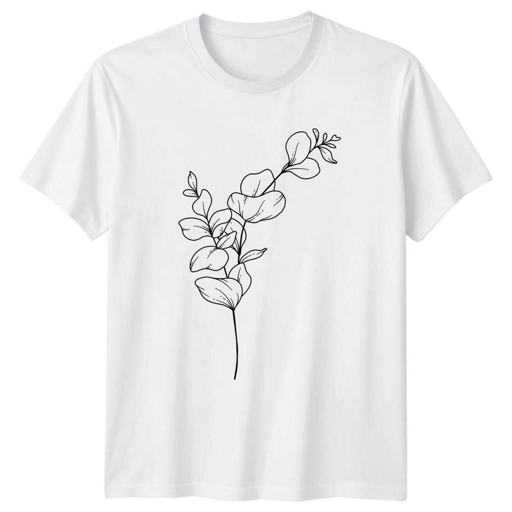 Eucalyptus Botanical Leaf Outline TShirt Botanical Nature Gift For Him And Her S