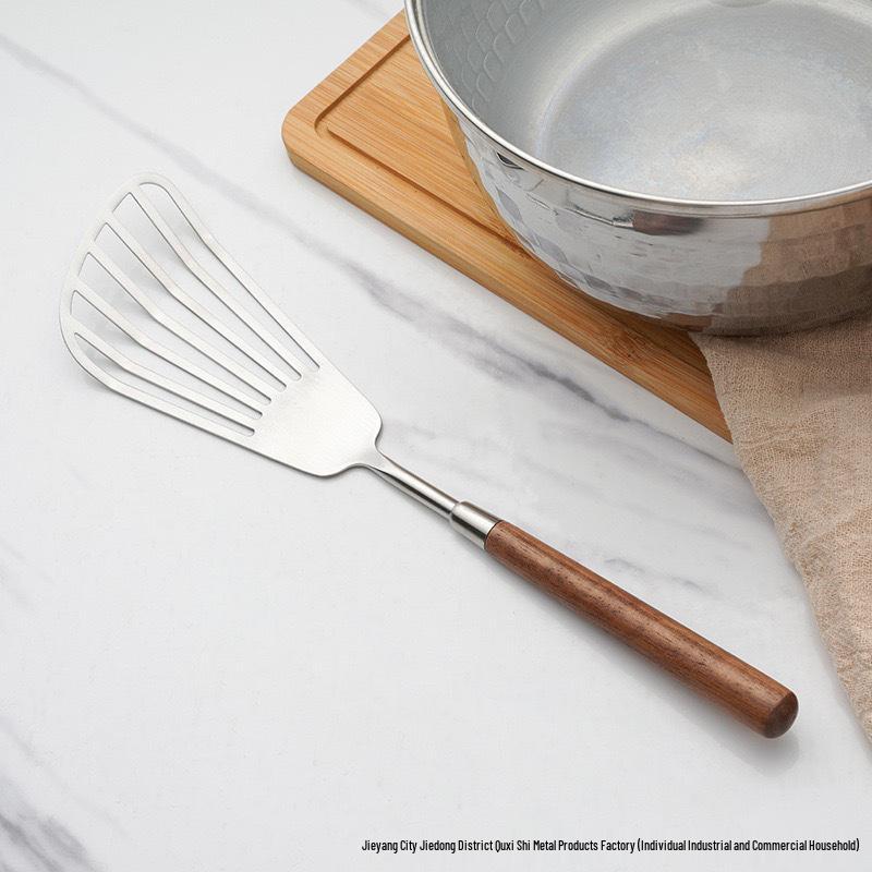 304 Stainless Steel Western Cutlery Set with Walnut Handles: Knife, Fork, Spoon, Cake Server, Bread Knife, Soup Spoon, Serving Spoon.