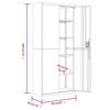 Filing Cabinet Light Grey 90 x 40 x 200 cm Steel