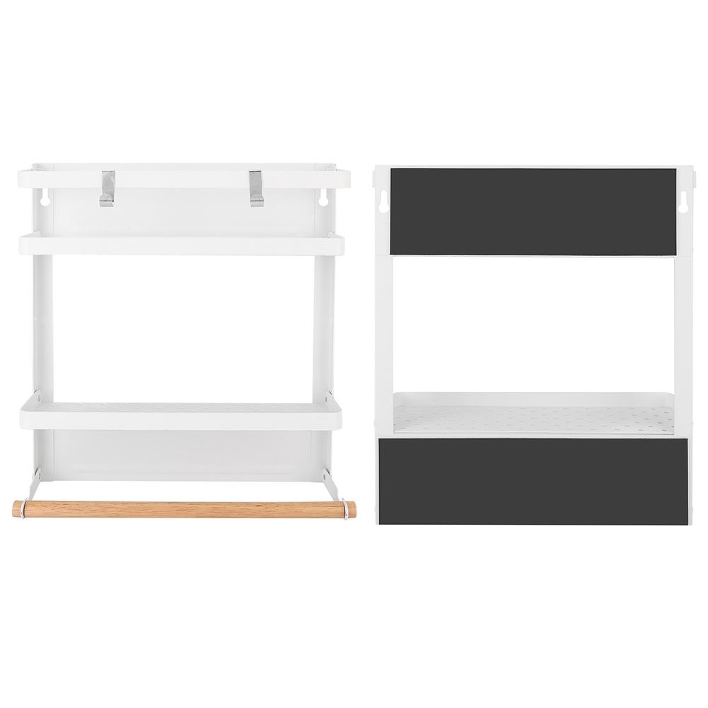 Household MultiFunctional Folding Magnet Refrigerator Rack Hanging Storage Rack (Black)