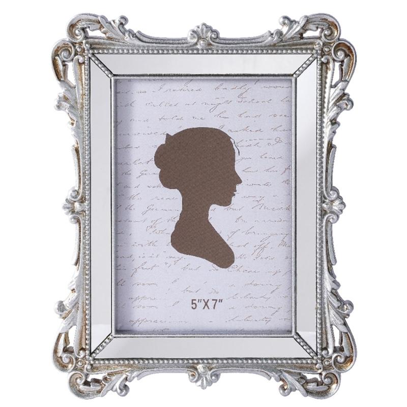 Classical European Styles Resin Picture Frame For Home Decoration With Embossed Pattern Antique Photo Holder Tabletop Display