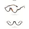 Man Women's Trendy Half Frame Cat Eye Glasses Fashionable  Light Casual Glasses Diamond Studded Retro Flat Mirror