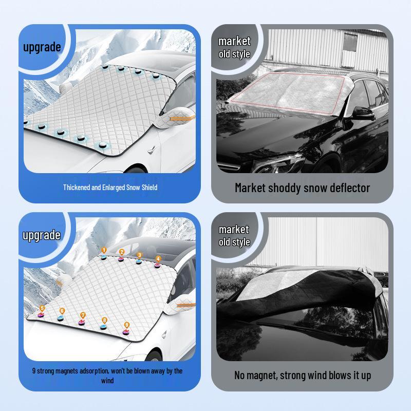 Magnetic Car Windshield Snow & Frost Cover Sunshade - Anti-Freeze Protection